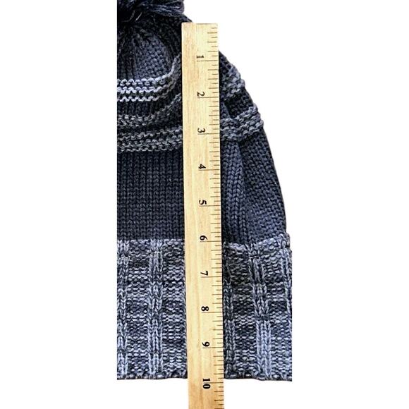 Adidas ClimaWarm Lined Knit Gray Pompom Beanie - Picture 2 of 5